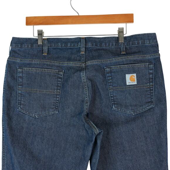 Carhartt Jeans Womens 14R Stretch Relaxed Fit Straight Leg Dark Denim 393-83 - Picture 3 of 11